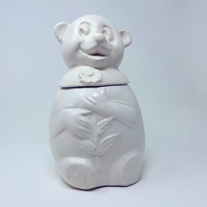 Vintage McCoy Pottery White Teddy Bear Cookie Jar